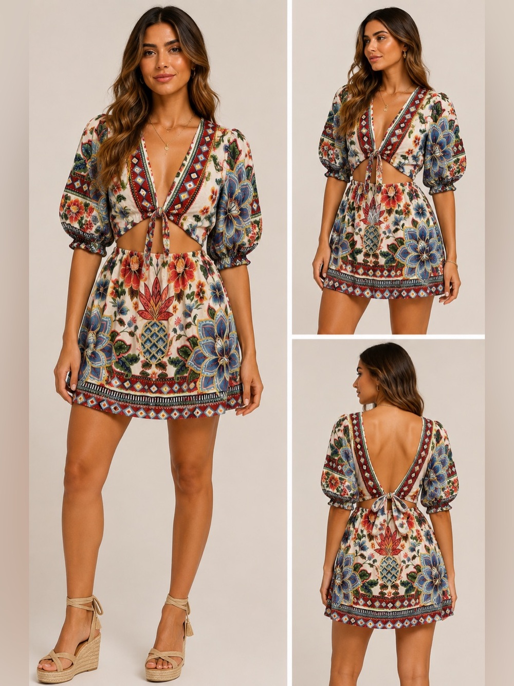 NWT FARM Rio Tapete de Abacaxi Mini Dress Size M Floral